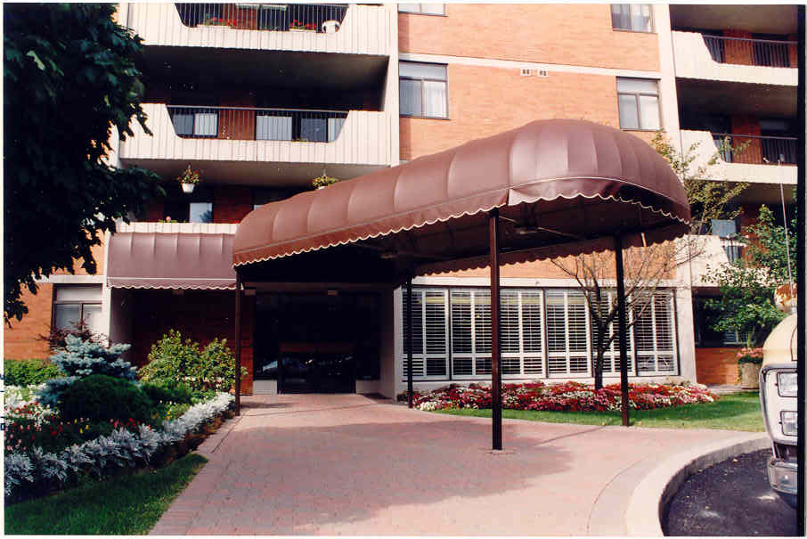 Brown Apartment Awning | Roberts Signs & Awnings